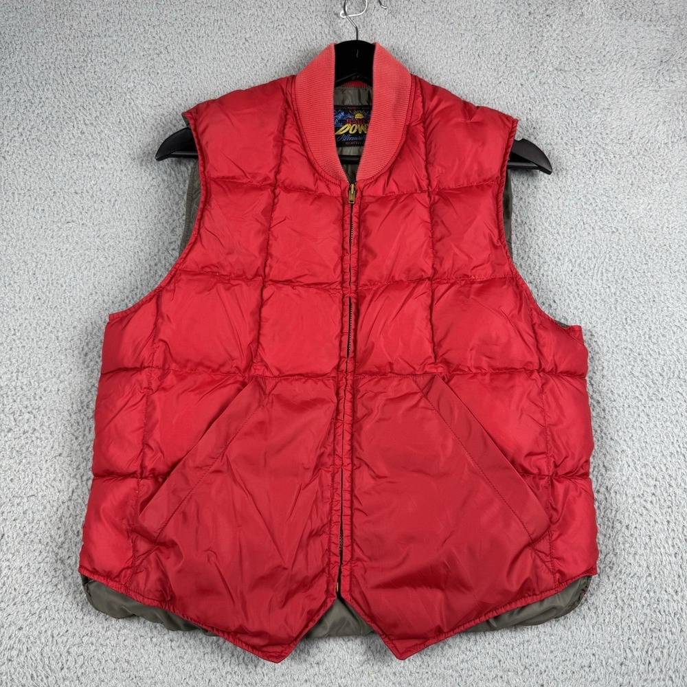 Vtg Eddie Bauer Vest Small Red Blizzard Proof Goose Down Quilted Talon 50s 60s